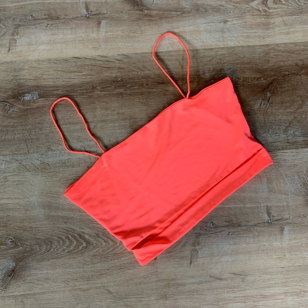 BRIGHT CORAL SHEIN TANK TOP